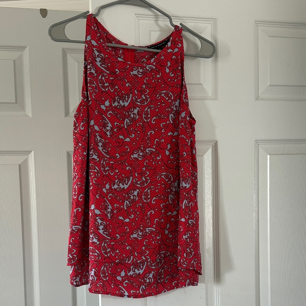 Zac & Rachel Red and White Paisley Blouse